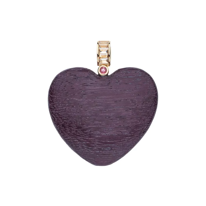 Jane Win LOVE Jumbo Wood Heart Pendant Necklace Jane Win Necklaces