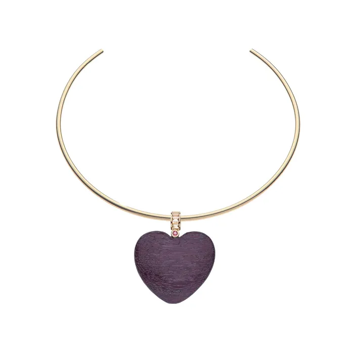 Jane Win LOVE Jumbo Wood Heart Pendant Necklace Jane Win Necklaces
