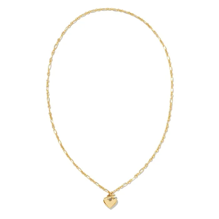 Kendra Scott 18K Yellow Gold Vermeil Heart Padlock Toggle Necklace Kendra Scott Necklaces
