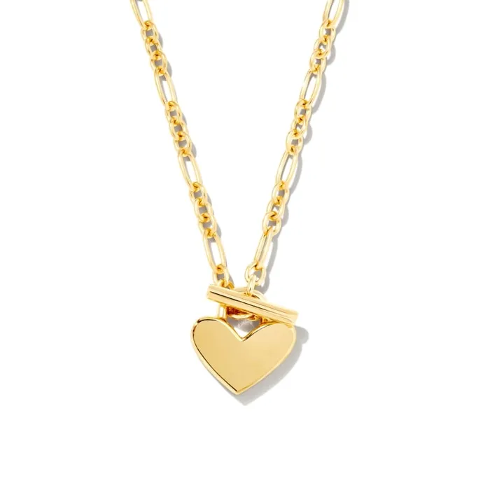 Kendra Scott 18K Yellow Gold Vermeil Heart Padlock Toggle Necklace Kendra Scott Necklaces Kendra Scott 18K Yellow Gold Vermeil Heart Padlock Toggle Necklace Kendra Scott Necklaces