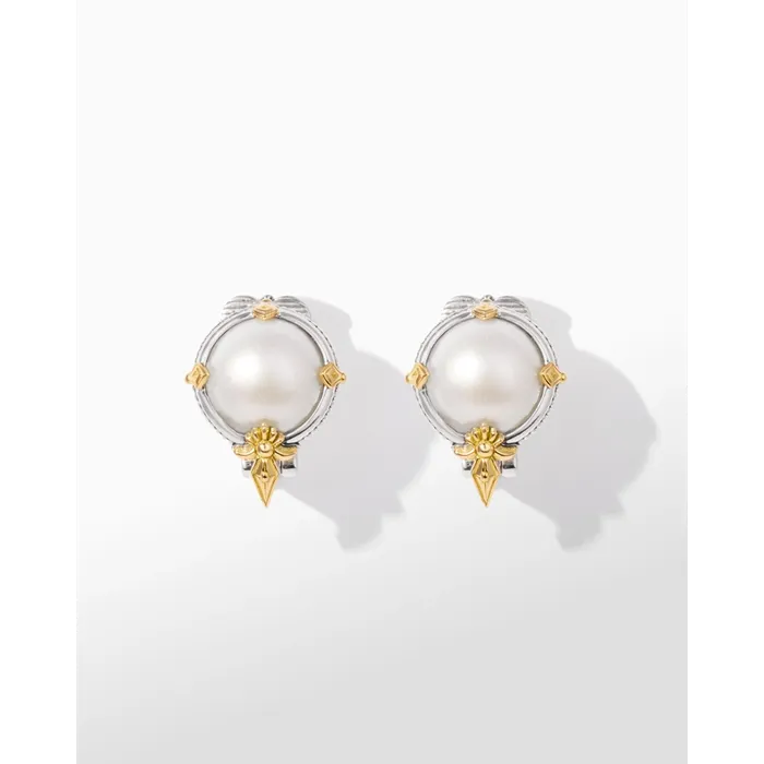 Konstantino Earrings Konstantino Muse Collection Silver and Gold Pearl Earrings Konstantino Earrings Konstantino Muse Collection Silver and Gold Pearl Earrings
