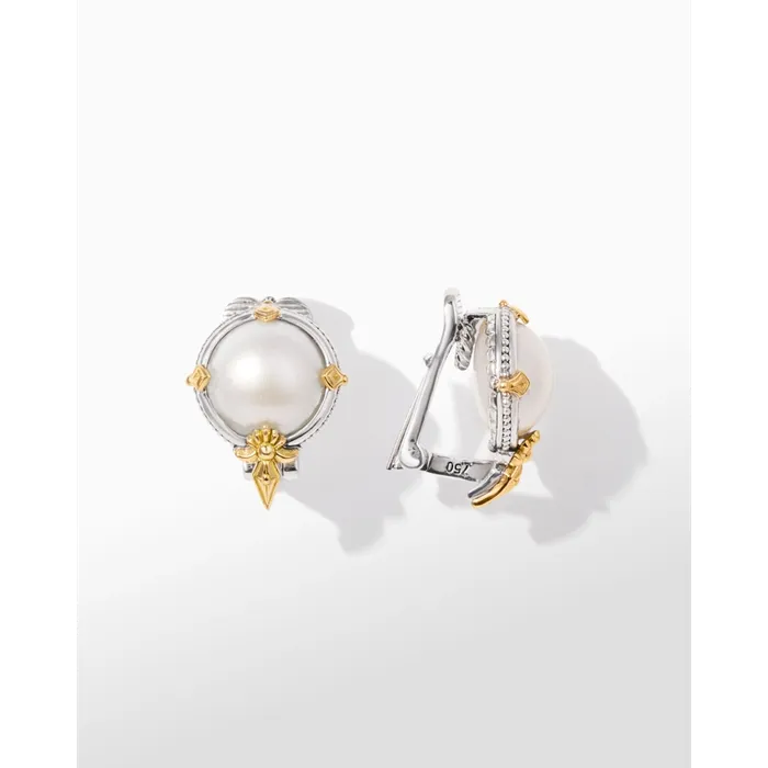 Konstantino Earrings Konstantino Muse Collection Silver and Gold Pearl Earrings Konstantino Earrings Konstantino Muse Collection Silver and Gold Pearl Earrings