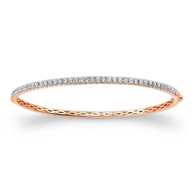 Meierotto Jewelers Bracelets 14K Rose Gold Diamond Bangle Bracelet Straight Prong Set 204 carat