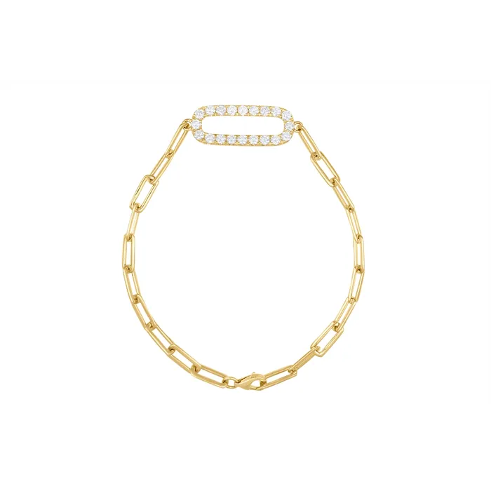 Meierotto Jewelers Bracelets 14K Yellow Gold Diamond Oval Link on Oval Link Chain Bracelet Meierotto Jewelers Bracelets 14K Yellow Gold Diamond Oval Link on Oval Link Chain Bracelet