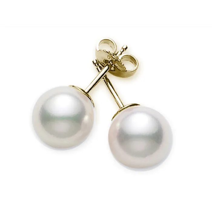 Mikimoto 18K Yellow Gold 5mm Cultured White Pearl Stud Earrings Mikimoto Earrings Mikimoto 18K Yellow Gold 5mm Cultured White Pearl Stud Earrings Mikimoto Earrings