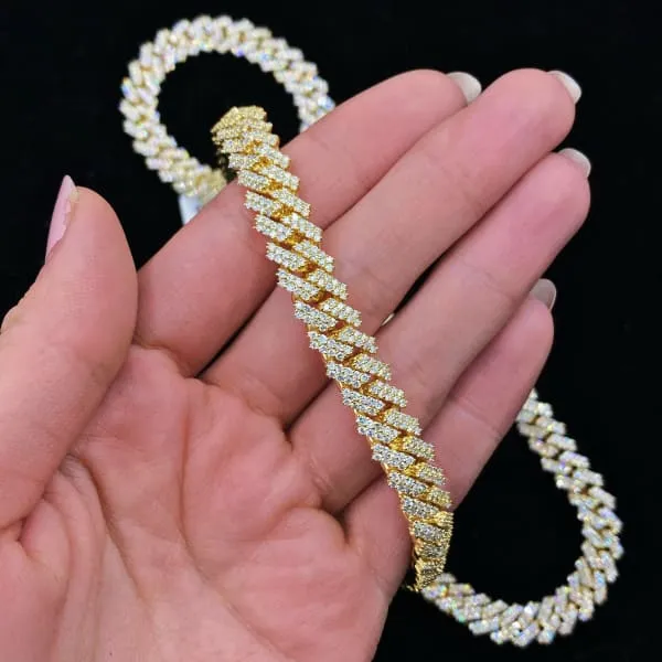 Necklaces 14kt Yellow Gold Thin Cuban Link Chain With 1610ct Diamonds CUB1711866 Diamond Source NYC Necklaces 14kt Yellow Gold Thin Cuban Link Chain With 1610ct Diamonds CUB1711866 Diamond Source NYC