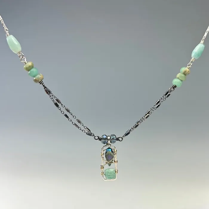 Necklaces Art By Any Means Gemstone Box Necklace