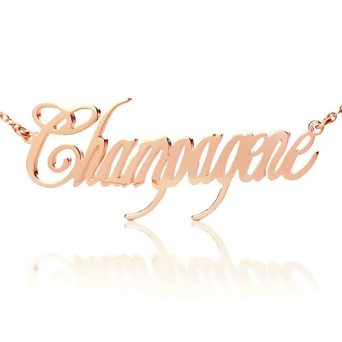 Necklaces Belbren Personalized Contemporary Font Unique Name Necklace Sterling Silver