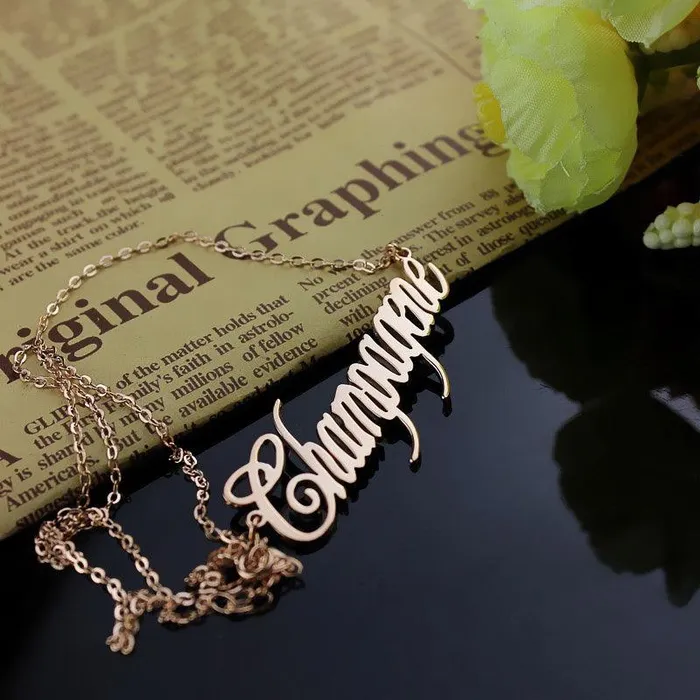 Necklaces Belbren Personalized Contemporary Font Unique Name Necklace Sterling Silver
