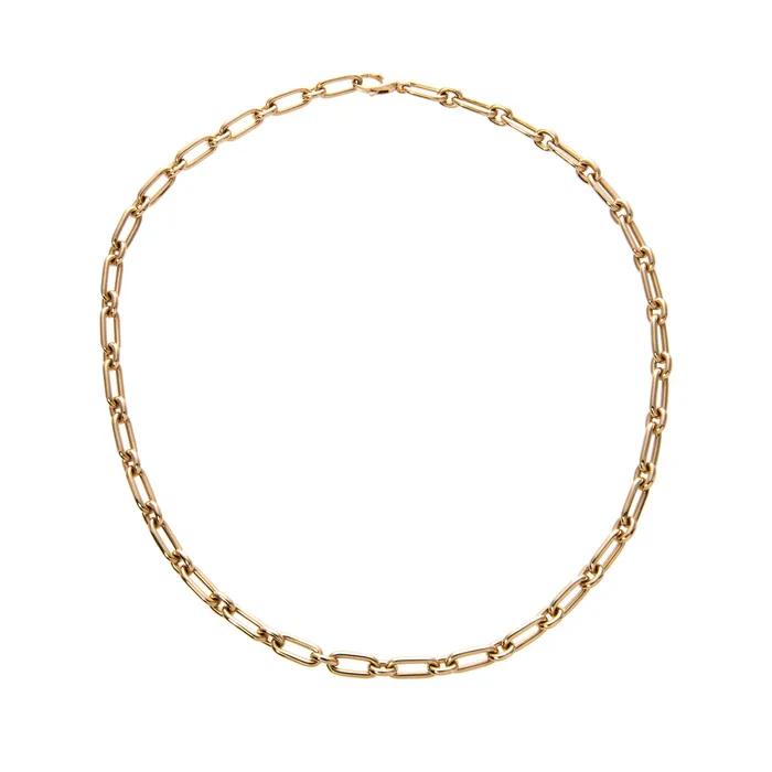 Necklaces Croghans 18K Yellow Gold Italian Oblong Oval Link Necklace