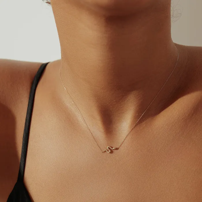 Necklaces Diamond Snake 14K Yellow Gold Necklace Croghans