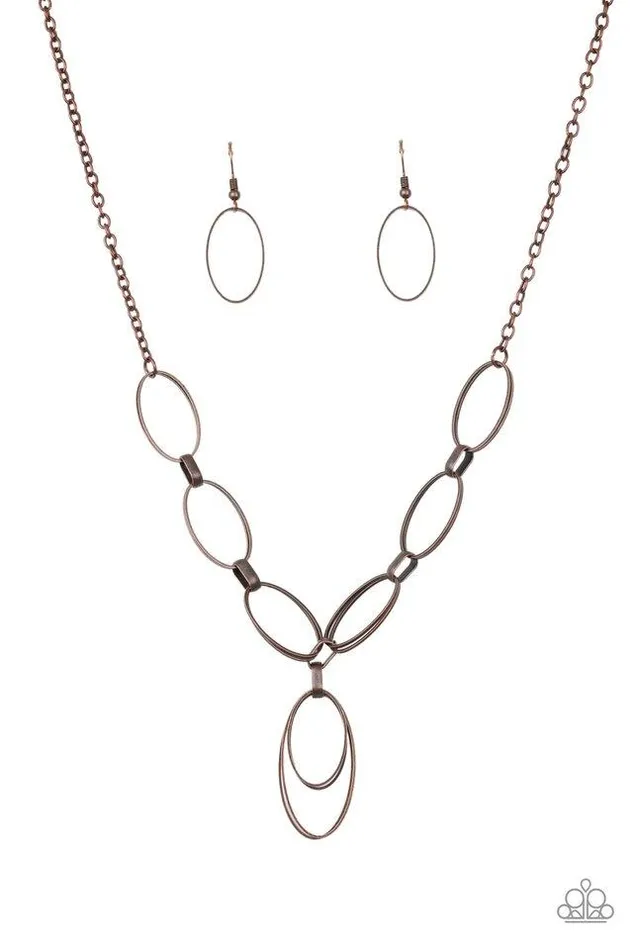 Necklaces Paparazzi Jewelry Paparazzi Necklace All OVAL Town Copper