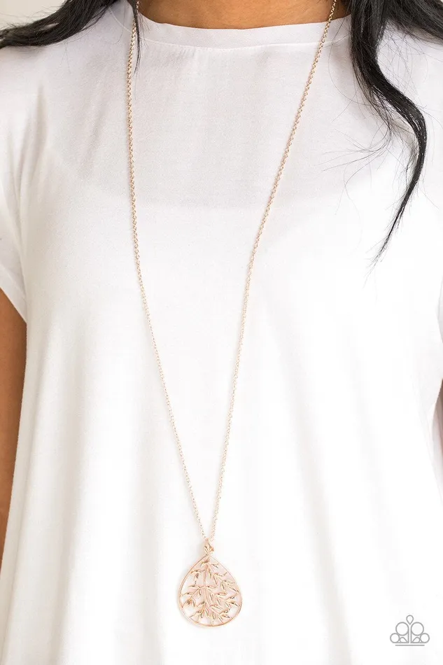 Necklaces Paparazzi Jewelry Paparazzi Necklace BOUGH Down Rose Gold