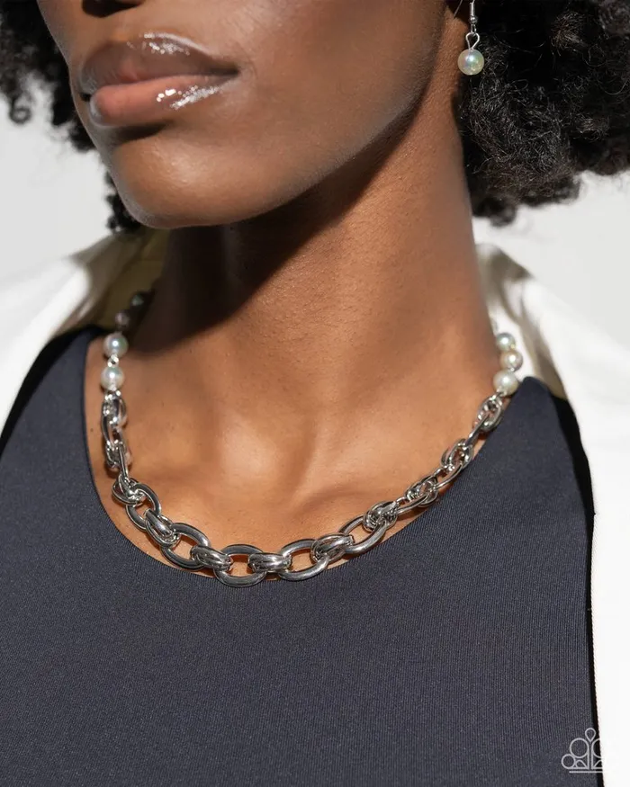 Necklaces Paparazzi Jewelry Paparazzi Necklace Dual Daydream Silver