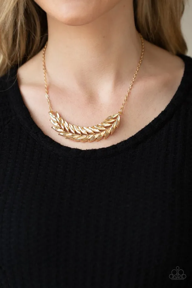 Necklaces Paparazzi Jewelry Paparazzi Necklace Flight of FANCINESS Gold