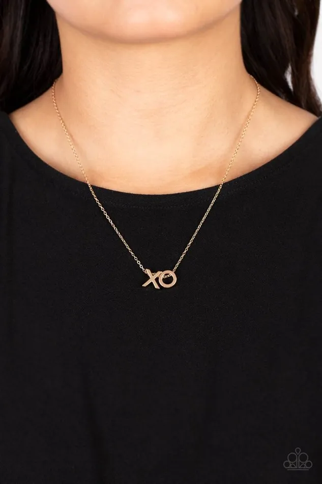 Necklaces Paparazzi Jewelry Paparazzi Necklace Hugs and Kisses Gold