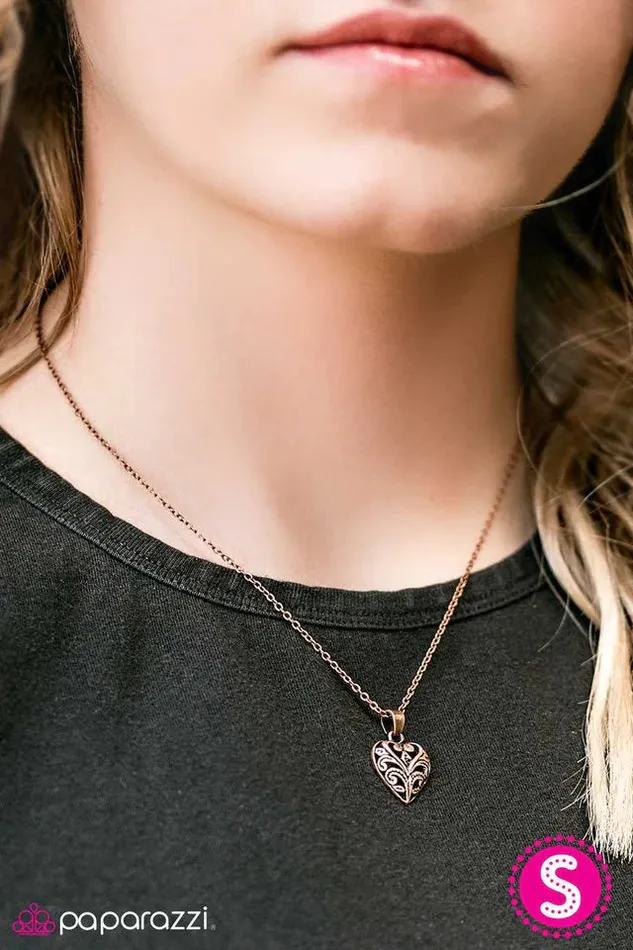 Necklaces Paparazzi Jewelry Paparazzi Necklace Its HEART To Believe Copper