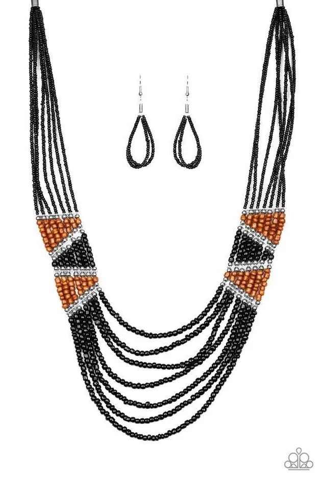 Necklaces Paparazzi Jewelry Paparazzi Necklace Kickin It Outback Black