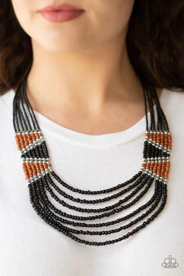 Necklaces Paparazzi Jewelry Paparazzi Necklace Kickin It Outback Black