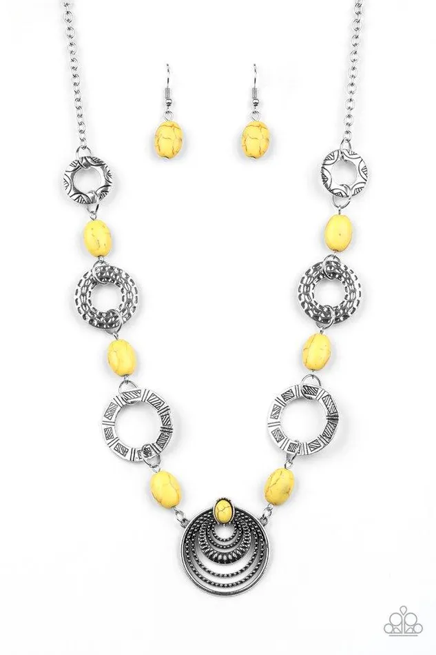 Necklaces Paparazzi Jewelry Paparazzi Necklace Zen Trend Yellow