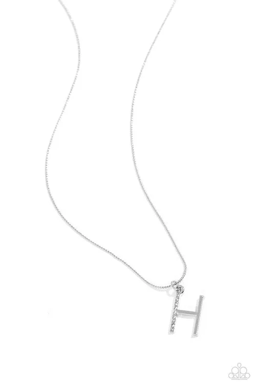 Necklaces Paparazzi Necklace Letter of the Law White H White Paparazzi Jewelry Necklaces Paparazzi Necklace Letter of the Law White H White Paparazzi Jewelry