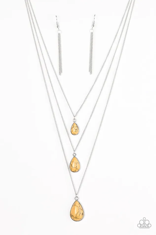Necklaces Paparazzi Necklace Mountain Tears Yellow Paparazzi Jewelry