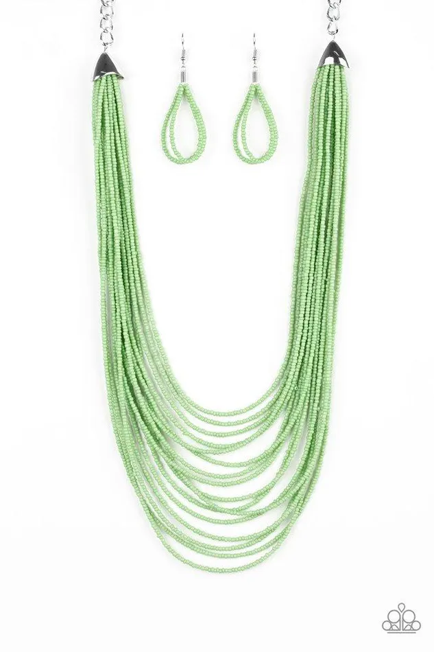 Necklaces Paparazzi Necklace Peacefully Pacific Green Paparazzi Jewelry