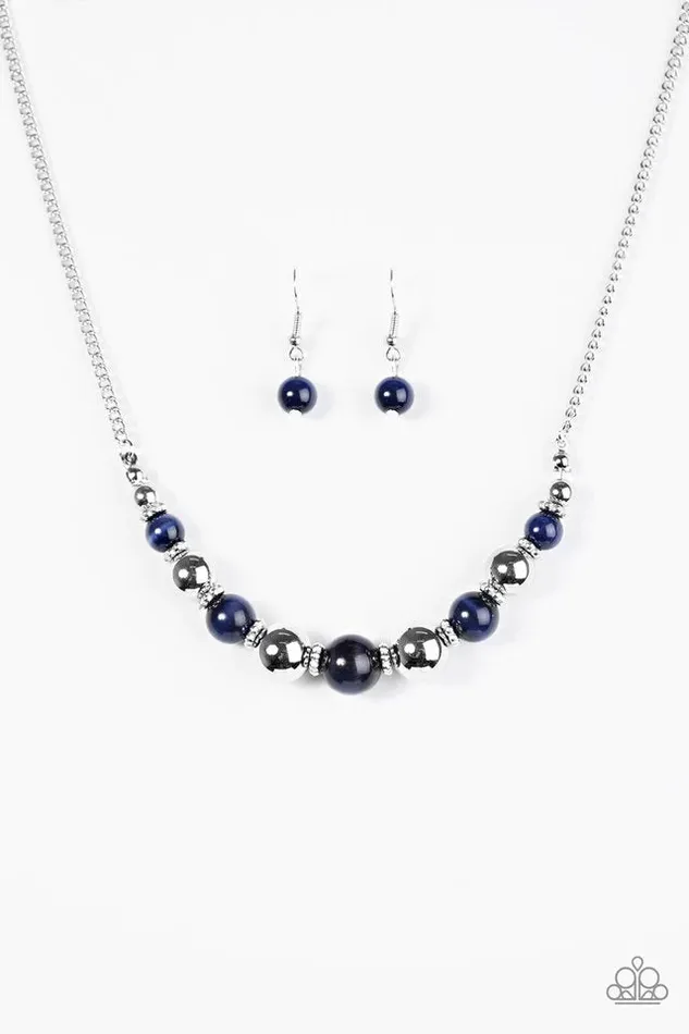 Necklaces Paparazzi Necklace Upper GLASS Blue Paparazzi Jewelry
