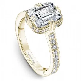 Noam Carver Rings 14K Yellow Gold Semi Mount Diamond Ring with Beaded Halo and Hidden Rectangle Halo Noam Carver Rings 14K Yellow Gold Semi Mount Diamond Ring with Beaded Halo and Hidden Rectangle Halo