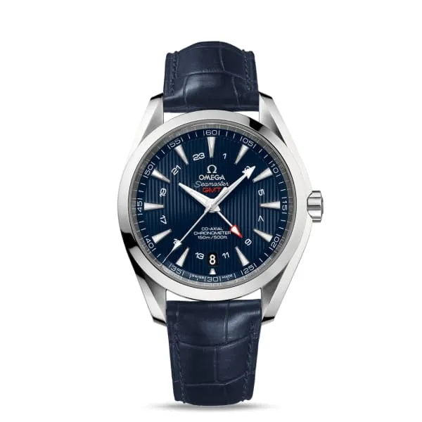 Omega Seamaster 43mm Watch Ref 23113432203001 Blue Index Dial Blue Leather Strap Omega Watches Omega Seamaster 43mm Watch Ref 23113432203001 Blue Index Dial Blue Leather Strap Omega Watches