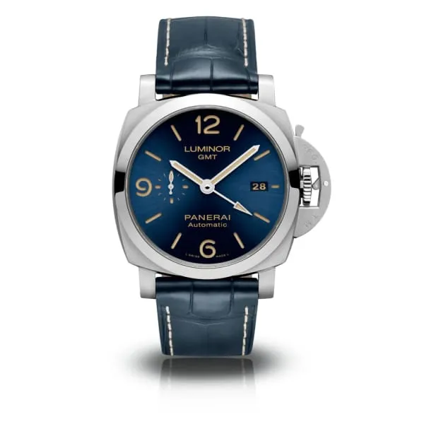 Panerai Watches Panerai Luminor 44mm Watch Ref PAM01033 Blue Index Dial Blue Alligator Leather Strap Panerai Watches Panerai Luminor 44mm Watch Ref PAM01033 Blue Index Dial Blue Alligator Leather Strap