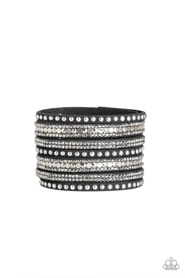 Paparazzi Bracelet All Hustle and Hairspray Black Paparazzi Jewelry Bracelets