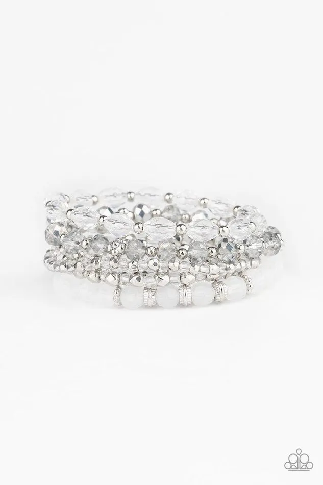 Paparazzi Bracelet Crystal Collage White Paparazzi Jewelry Bracelets