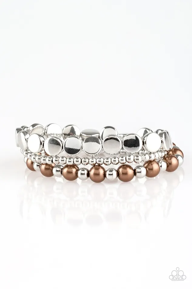 Paparazzi Bracelet Girly Girl Glamour Brown Paparazzi Jewelry Bracelets