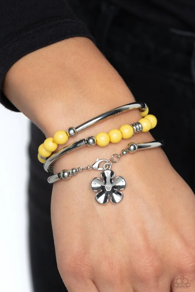 Paparazzi Bracelet Off the WRAP Yellow Paparazzi Jewelry Bracelets