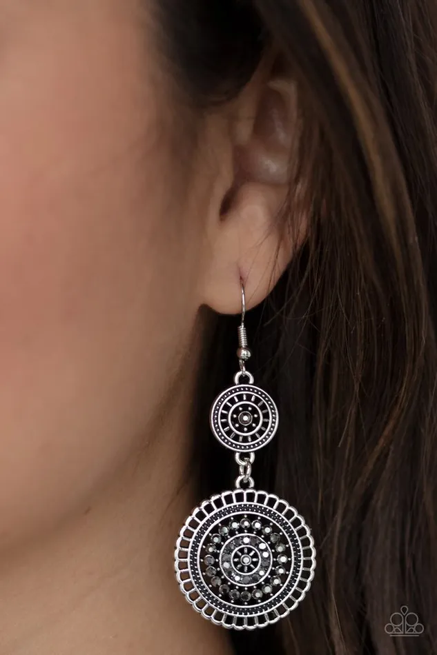 Paparazzi Earring Bohemian Bedazzle Silver Paparazzi Jewelry Earrings