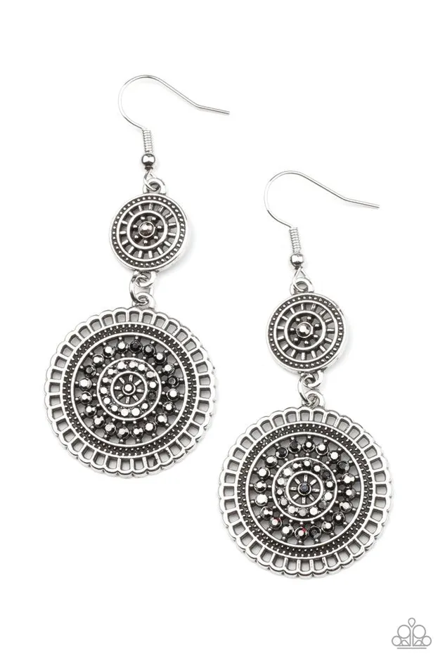 Paparazzi Earring Bohemian Bedazzle Silver Paparazzi Jewelry Earrings Paparazzi Earring Bohemian Bedazzle Silver Paparazzi Jewelry Earrings