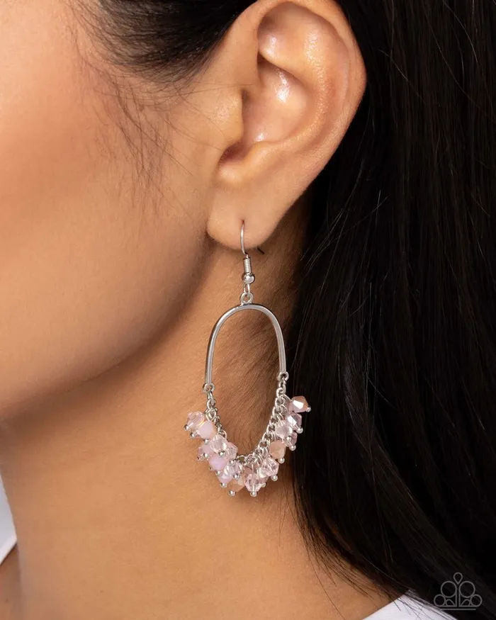 Paparazzi Earring Chandelier Check Pink Paparazzi Jewelry Earrings