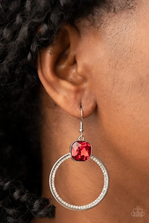 Paparazzi Earring Cheers to Happily Ever After Red Paparazzi Jewelry Earrings