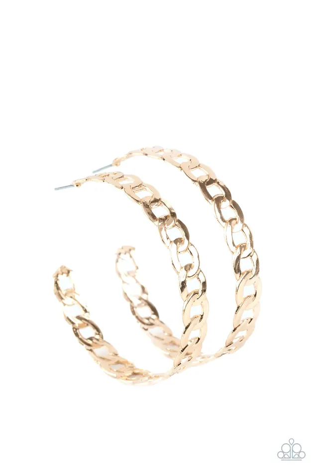 Paparazzi Earring Climate CHAINge Gold Paparazzi Jewelry Earrings