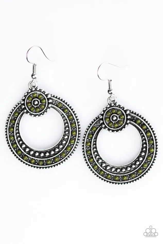 Paparazzi Earring Colorful Coasts Green Paparazzi Jewelry Earrings