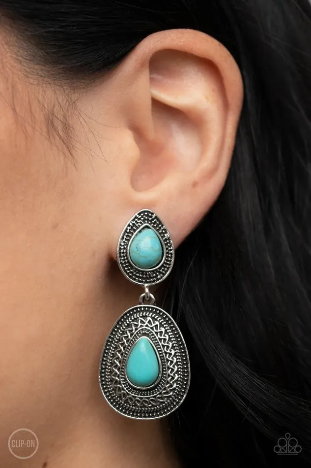 Paparazzi Earring Country Soul Blue Paparazzi Jewelry Earrings