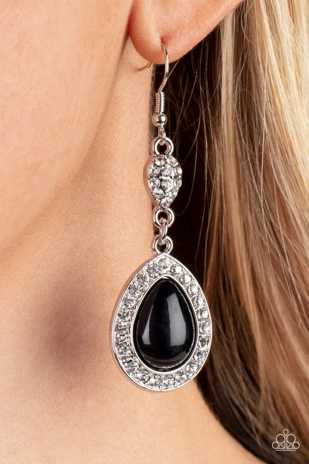 Paparazzi Earring Elite Elegance Black Paparazzi Jewelry Earrings
