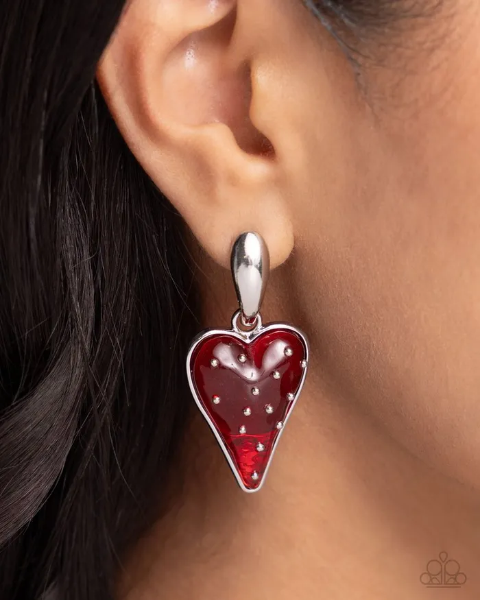 Paparazzi Earring Glossy Goodwill Red Paparazzi Jewelry Earrings