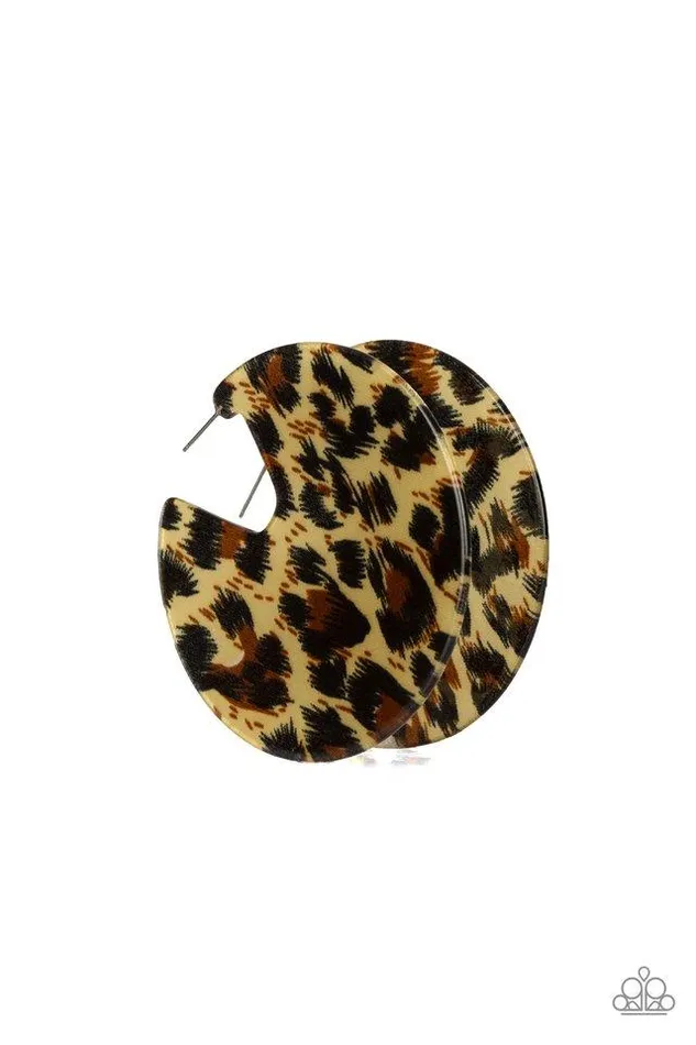 Paparazzi Earring Haute Savannah Brown Paparazzi Jewelry Earrings