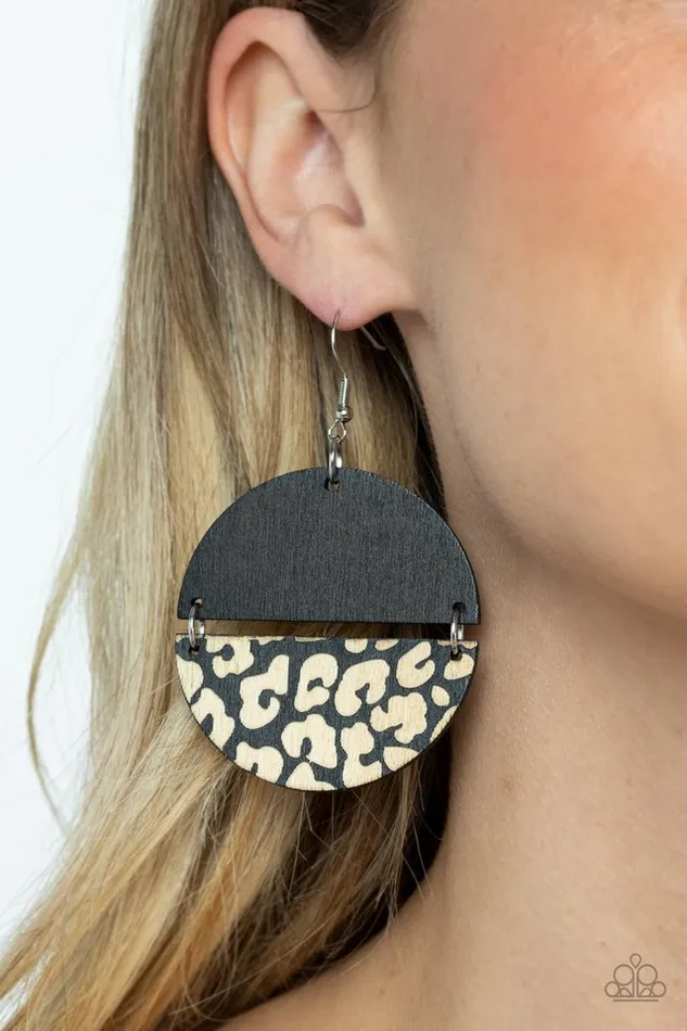 Paparazzi Earring Jungle Catwalk Black Paparazzi Jewelry Earrings