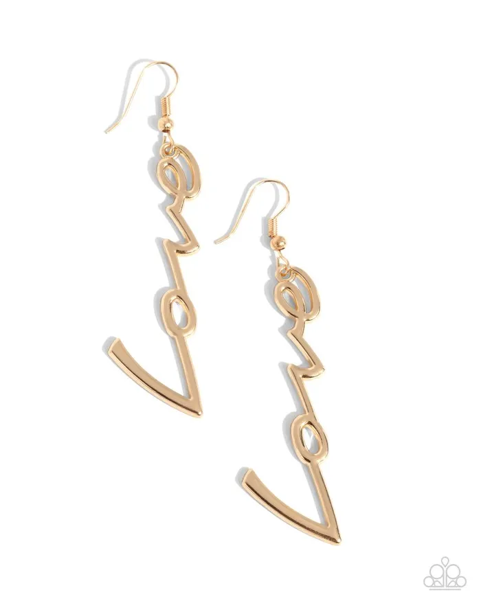 Paparazzi Earring LightCatching Letters Gold Paparazzi Jewelry Earrings Paparazzi Earring LightCatching Letters Gold Paparazzi Jewelry Earrings