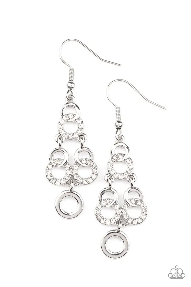 Paparazzi Earring Luminously Linked White Paparazzi Jewelry Earrings Paparazzi Earring Luminously Linked White Paparazzi Jewelry Earrings