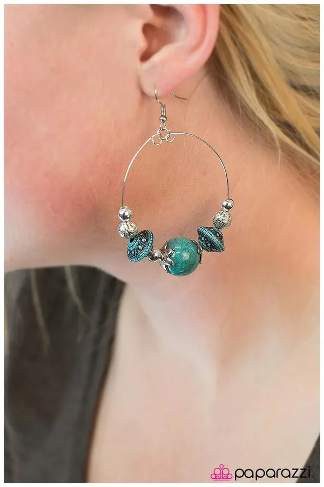 Paparazzi Earring Move Along Blue Paparazzi Jewelry Earrings
