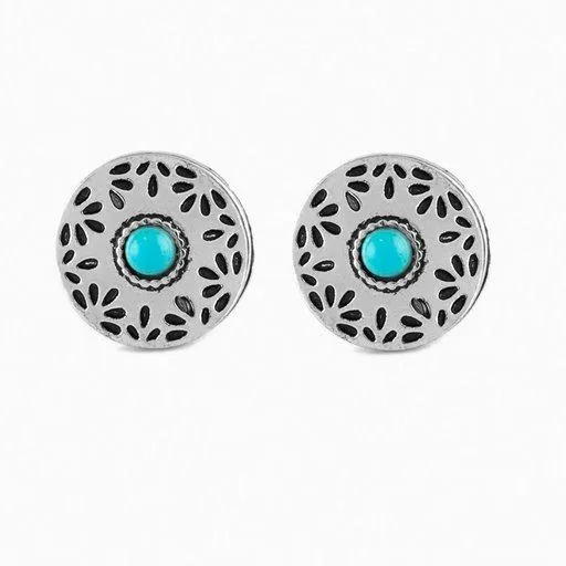 Paparazzi Earring Santa Fe Fiesta Blue Paparazzi Jewelry Earrings